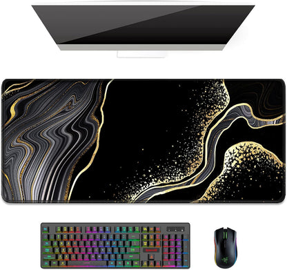 Auhoahsil Desk Mat, Ultra Large Mouse Pad, XXL Gaming Mousepad, Green Tropical Leaves Deskpad, Big Extended Full Size Mouse Pad, Desktop Desk Matt for Keyboard, Laptop & Computer, 35.5 x 15.7 in - Colors B