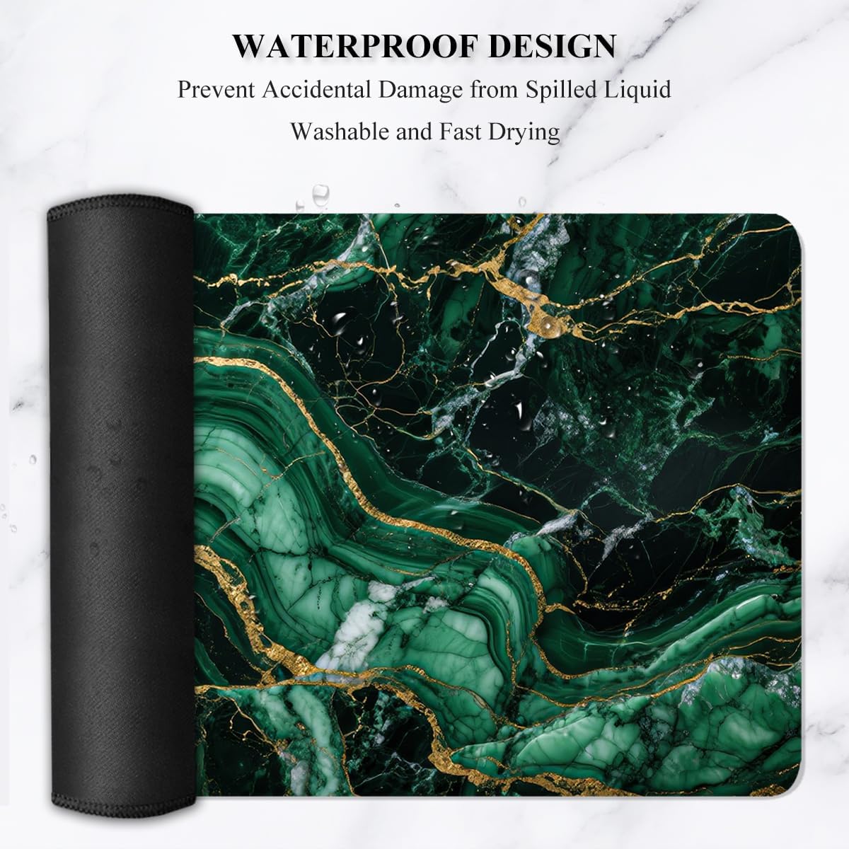 Auhoahsil Desk Mat, Ultra Large Mouse Pad, XXL Gaming Mousepad, Green Tropical Leaves Deskpad, Big Extended Full Size Mouse Pad, Desktop Desk Matt for Keyboard, Laptop & Computer, 35.5 x 15.7 in - Colors B