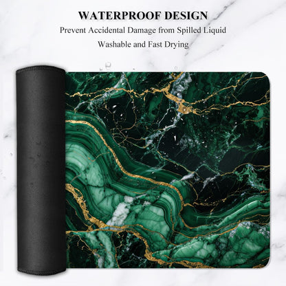 Auhoahsil Desk Mat, Ultra Large Mouse Pad, XXL Gaming Mousepad, Green Tropical Leaves Deskpad, Big Extended Full Size Mouse Pad, Desktop Desk Matt for Keyboard, Laptop & Computer, 35.5 x 15.7 in - Colors B