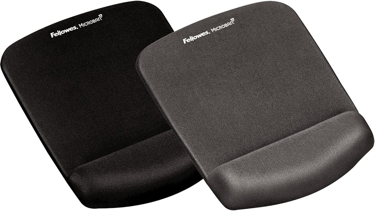 Fellowes PlushTouch Foam Mouse Pad Wrist Support with MICROBAN - Graphite (9252201)