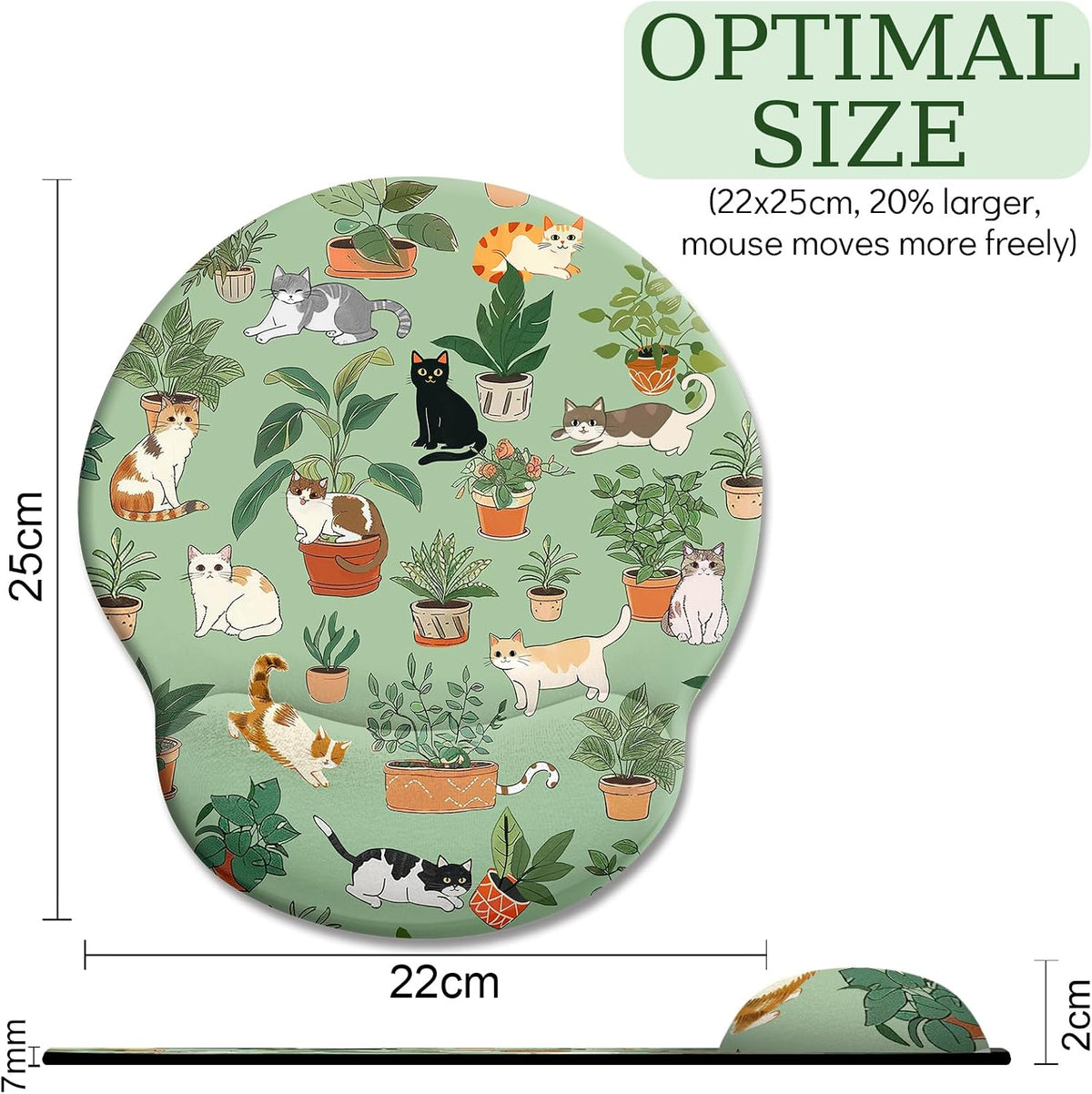 Funny Ergonomic Mouse Pad with Wrist Rest, Cat Desk Decor Gifts - Colors A