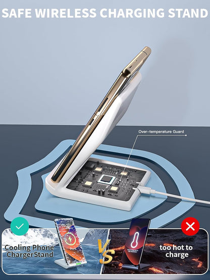 Wireless Charger Stand for Samsung,15W Max Wireless Charging Stand Desk Charging Station Android Desk Charger for Samsung S26/S25 Ultra/S24+/S23/S22/S21 FE,iPhone Air/17e/17 Pro Max/16 Pro/15/14/13/12