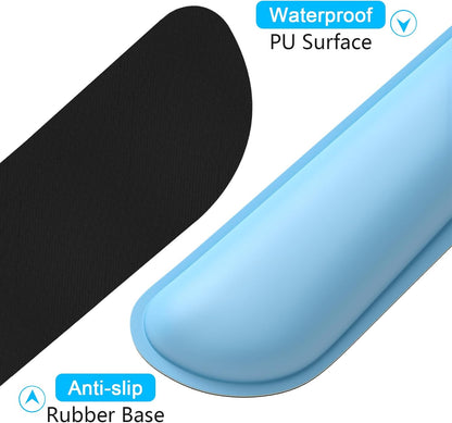 Mouse Wrist Rest, Ergonomic Memory Foam Mouse Wrist for Computer Desk Mats Support, PU Leather Hand Rest Pad Cushion for Gaming, Laptop, Men, Women, Pain Relief & Easy Typing, Black