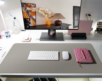 Bloss Leather Desk Pad and Keyboard Wrist Rest, Large Mouse Pad + Keyboard Pad+Mouse Wrist Support, Non-Slip Desk Mat Protector for Office, Home(31.5×15.7 Inches,Beige) - Colors A