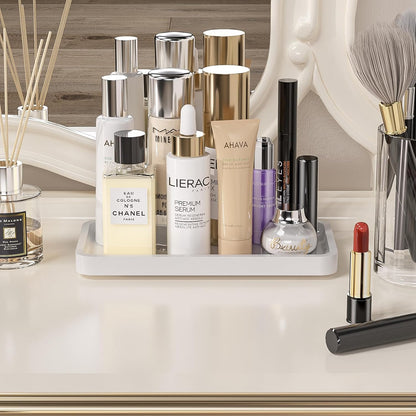 Small Bathroom Vanity Tray for Countertop Makeup Perfume Jewelry Decor Candle Keys, Small Black Kitchen Tray for Soap Dispenser Spice Bamboo Toilet Tray 7.9" L x 4" W x 0.79" H