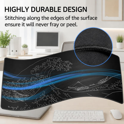 KTRIO Large Gaming Mouse Pad Desk Mat for Gamer, 31.5" x 11.8", Black, XL | Extended Size Design, Superior Micro-Weave Cloth, Non-Slip Rubber Base, Durable Stitched Edges, Water-Resistant Coating