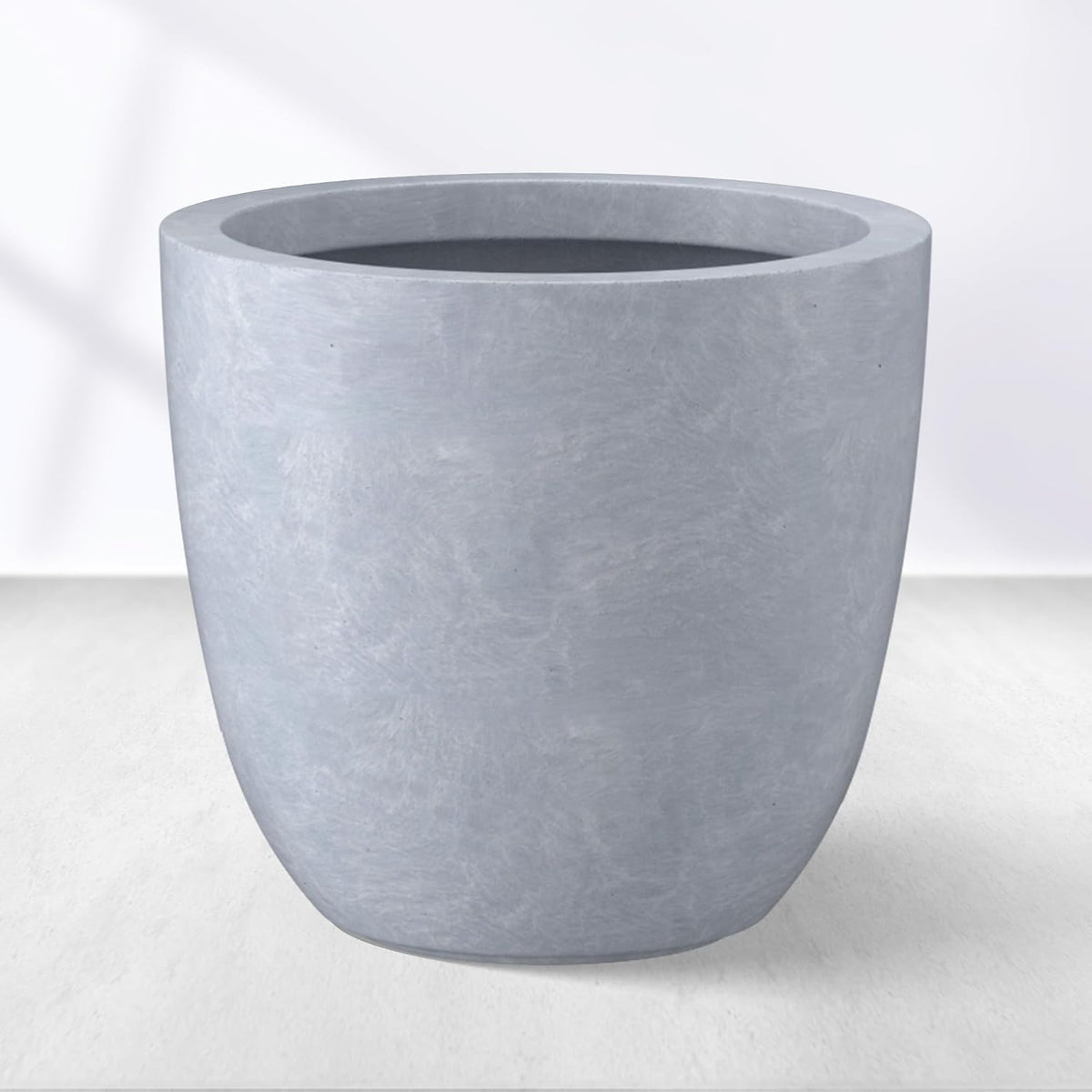 Kante 8.9" H x 10" W Small Concrete Planter, Compact Desktop Plant Pot with Drainage Hole & Rubber Plug – Lightweight Breathable Cement Container for Succulents, Cactus, Herbs, Indoor Outdoor, Gift