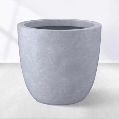 Kante 8.9" H x 10" W Small Concrete Planter, Compact Desktop Plant Pot with Drainage Hole & Rubber Plug – Lightweight Breathable Cement Container for Succulents, Cactus, Herbs, Indoor Outdoor, Gift