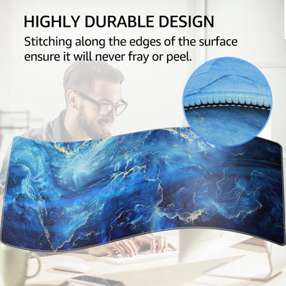 KTRIO Large Gaming Mouse Pad Desk Mat for Gamer, 31.5" x 11.8", Black, XL | Extended Size Design, Superior Micro-Weave Cloth, Non-Slip Rubber Base, Durable Stitched Edges, Water-Resistant Coating