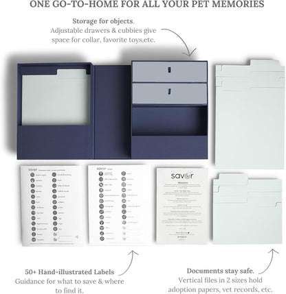 Savor | All-in-One Desk Organizer | Blue – Keep Desk, Office, and Home Organized All-in-One Storage System for Important Files, Documents, Stationery, and Office Supplies
