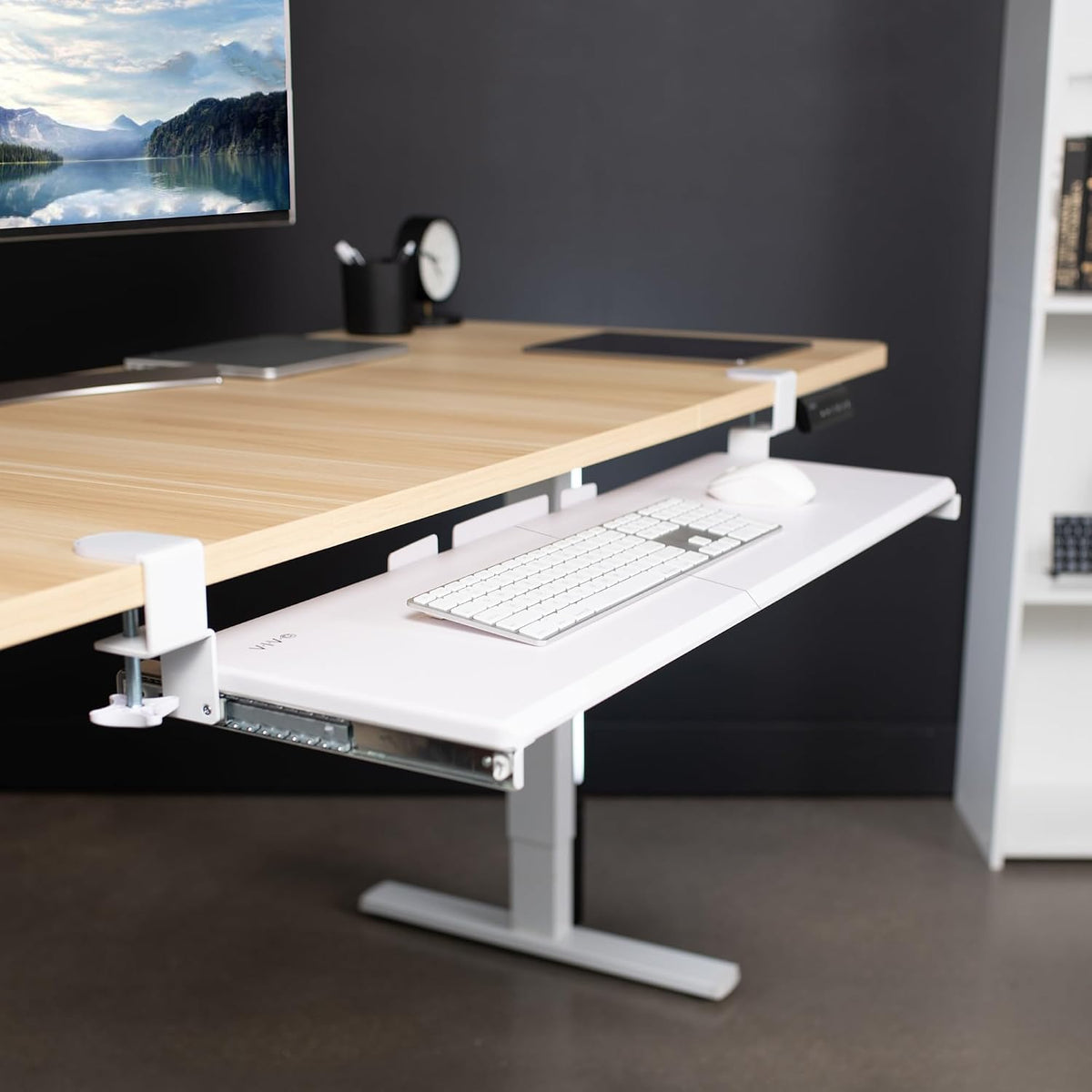 VIVO Extra Long Clamp-on Computer Keyboard and Mouse Under Desk Slider Tray, 34 x 11 inch Pull Out Platform Drawer, Black, MOUNT-KB15EB