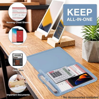 Clipboard with Storage, Clip Board 8.5 x 11 with Pen Holder, High Capacity Plastic Organization Case Box for Letter Legal A4 Size Paper, Nurses Teachers Must Haves, School & Office Supplies