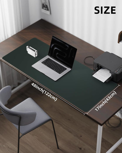 AFIING Large Desk Mat 55" x 24" - PU Leather Desk Pad Protector, Waterproof Non-Slip Extended Mouse Pad for Office Desk, Keyboard, Laptop and Home Workspace (Black)