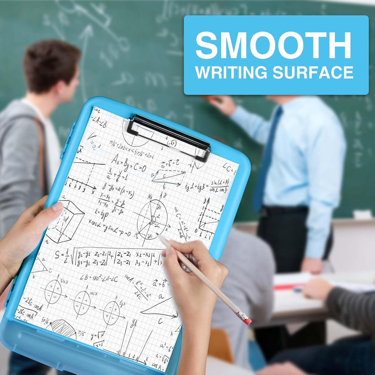 Clipboard with Storage, Clip Board 8.5 x 11 with Pen Holder, High Capacity Plastic Organization Case Box for Letter Legal A4 Size Paper, Nurses Teachers Must Haves, School & Office Supplies