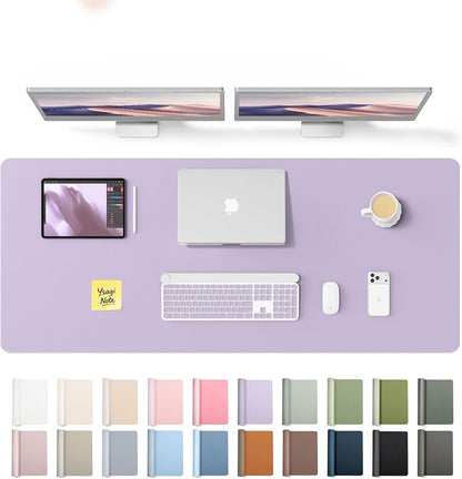 YSAGi Leather Desk Pad Protector, Office Desk Mat, Large Mouse Pad, Non-Slip PU Leather Desk Blotter, Waterproof Laptop Desk Writing Pad for Office and Home (23.6" x 13.8", Eggshell) - Colors B