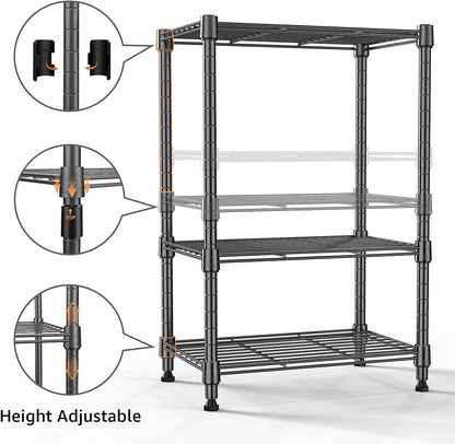 M MZG 450 lbs Steel Storage Shelving 3-Tier Utility Shelving Unit Steel Organizer Wire Rack for Home,Kitchen,Office (11.8" D x 17.7" W x 26.3" H) - Colors A