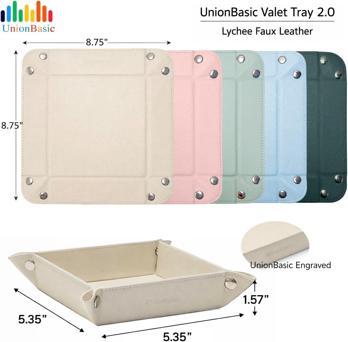Small Valet Tray, Jewelry Tray for Rings Watches Earrings, Entryway Catchall Caddy for Coins Keys Change, Nightstand Bedside Valet Holder, Trays for Electronic Gadgets, Beige - Colors A