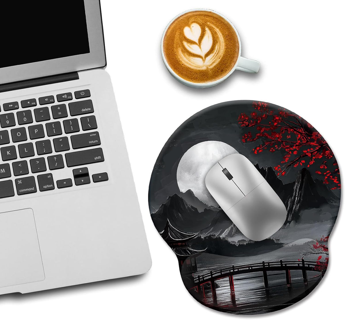 LIMKRIAN Cat Ergonomic Mouse Pad with Wrist Rest, Gaming Mouse Pad with Wrist Support, Funny Mouse Pads for Desk, Computer Mousepad with Non-Slip Pain Relief PU Base, Cute Office Desk Accessories - Colors B