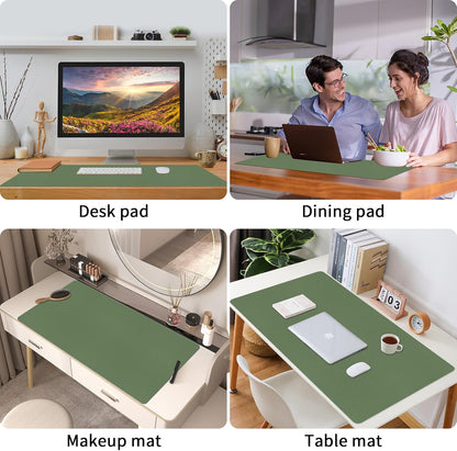 Bloss Leather Desk Pad and Keyboard Wrist Rest, Large Mouse Pad + Keyboard Pad+Mouse Wrist Support, Non-Slip Desk Mat Protector for Office, Home(31.5×15.7 Inches,Beige) - Colors A