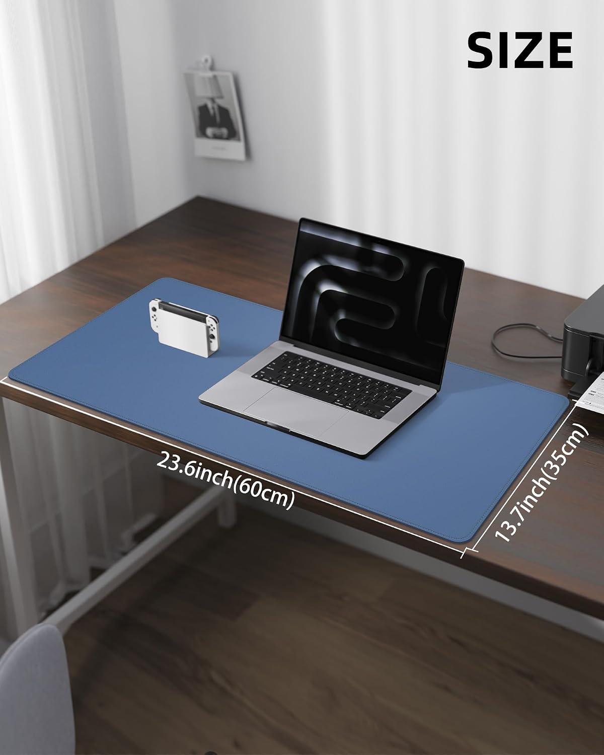 AFIING Large Desk Mat 55" x 24" - PU Leather Desk Pad Protector, Waterproof Non-Slip Extended Mouse Pad for Office Desk, Keyboard, Laptop and Home Workspace (Black)