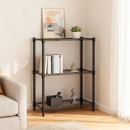 M MZG 450 lbs Steel Storage Shelving 3-Tier Utility Shelving Unit Steel Organizer Wire Rack for Home,Kitchen,Office (11.8" D x 17.7" W x 26.3" H) - Colors A