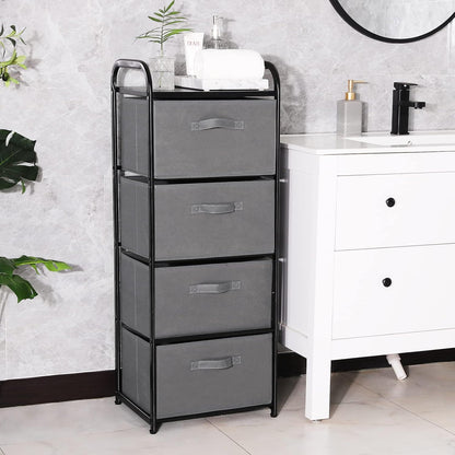 Dresser Storage with 3 Drawers, Fabric Dresser Tower, Vertical Storage Unit for Bedroom, Closet, Office, Black