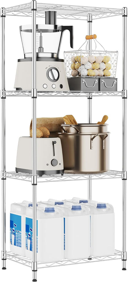 M MZG 450 lbs Steel Storage Shelving 3-Tier Utility Shelving Unit Steel Organizer Wire Rack for Home,Kitchen,Office (11.8" D x 17.7" W x 26.3" H) - Colors B