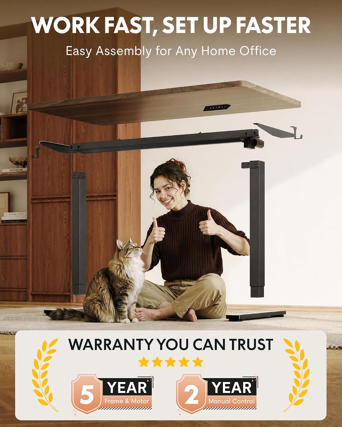 EN1 48"x24" One-Piece Standing Desk, White