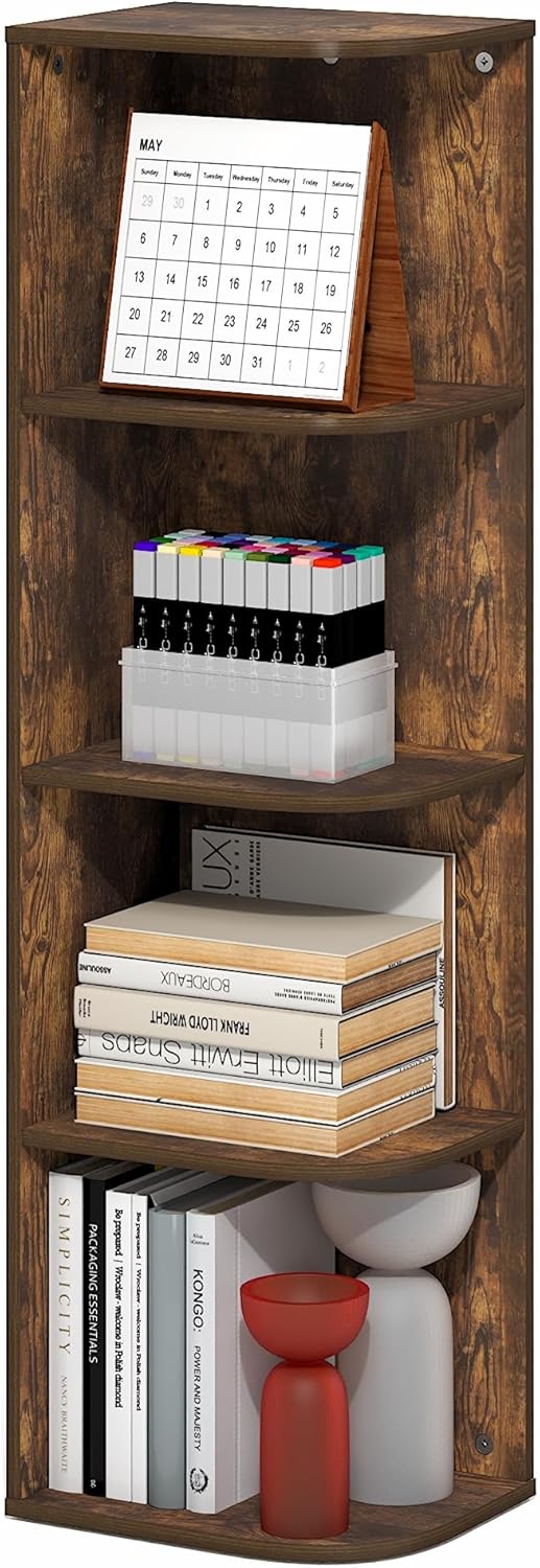 Furinno PASIR Book Shelf, 2-Tier Modern Bookshelf, Open Shelves Bookcase 9 x 12 x 21, Easy Assembly, for Living Room, Bedroom, Home Office, White