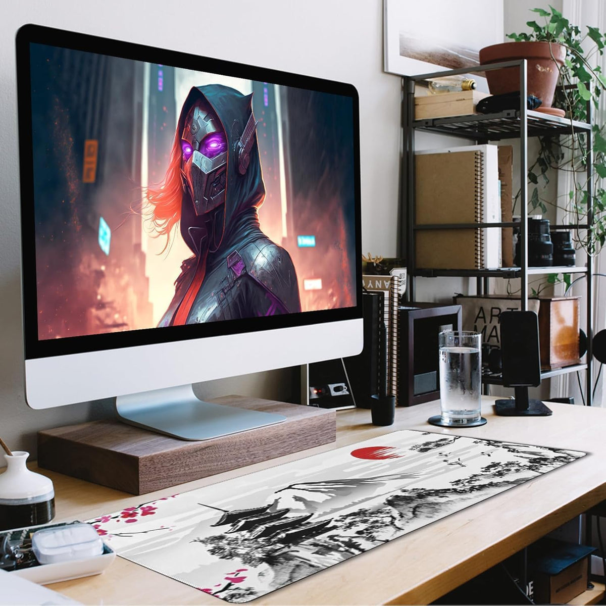 31.5" x 15.7" Waterproof Fabric Desk Pad, Rubber Anti-Slip Base, Stitched Edges No Curling, Fits Laptop Keyboard and Mouse, Smooth Office Mat Large Mouse Pad for Work Game, Black