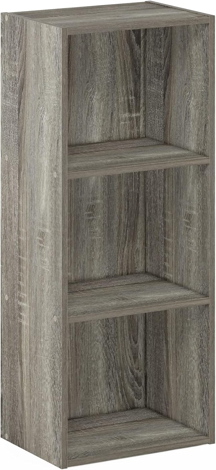Furinno PASIR Book Shelf, 2-Tier Modern Bookshelf, Open Shelves Bookcase 9 x 12 x 21, Easy Assembly, for Living Room, Bedroom, Home Office, White