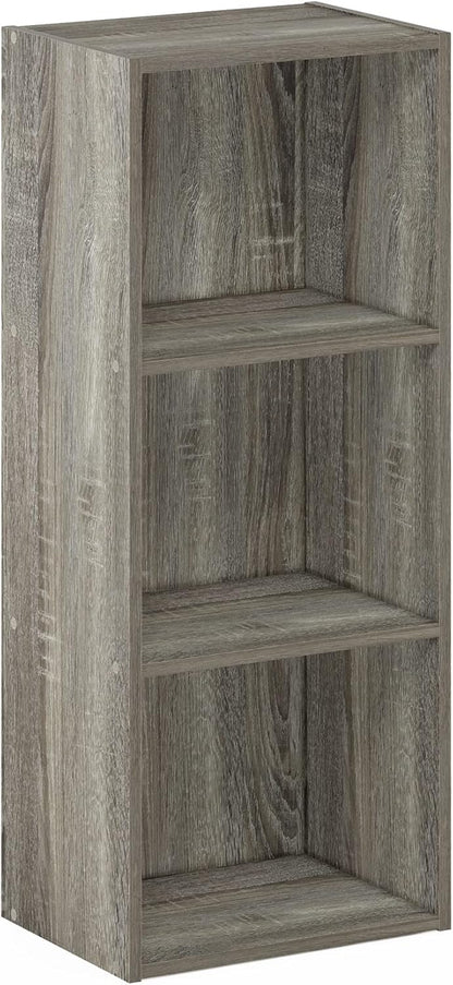 Furinno PASIR Book Shelf, 2-Tier Modern Bookshelf, Open Shelves Bookcase 9 x 12 x 21, Easy Assembly, for Living Room, Bedroom, Home Office, White