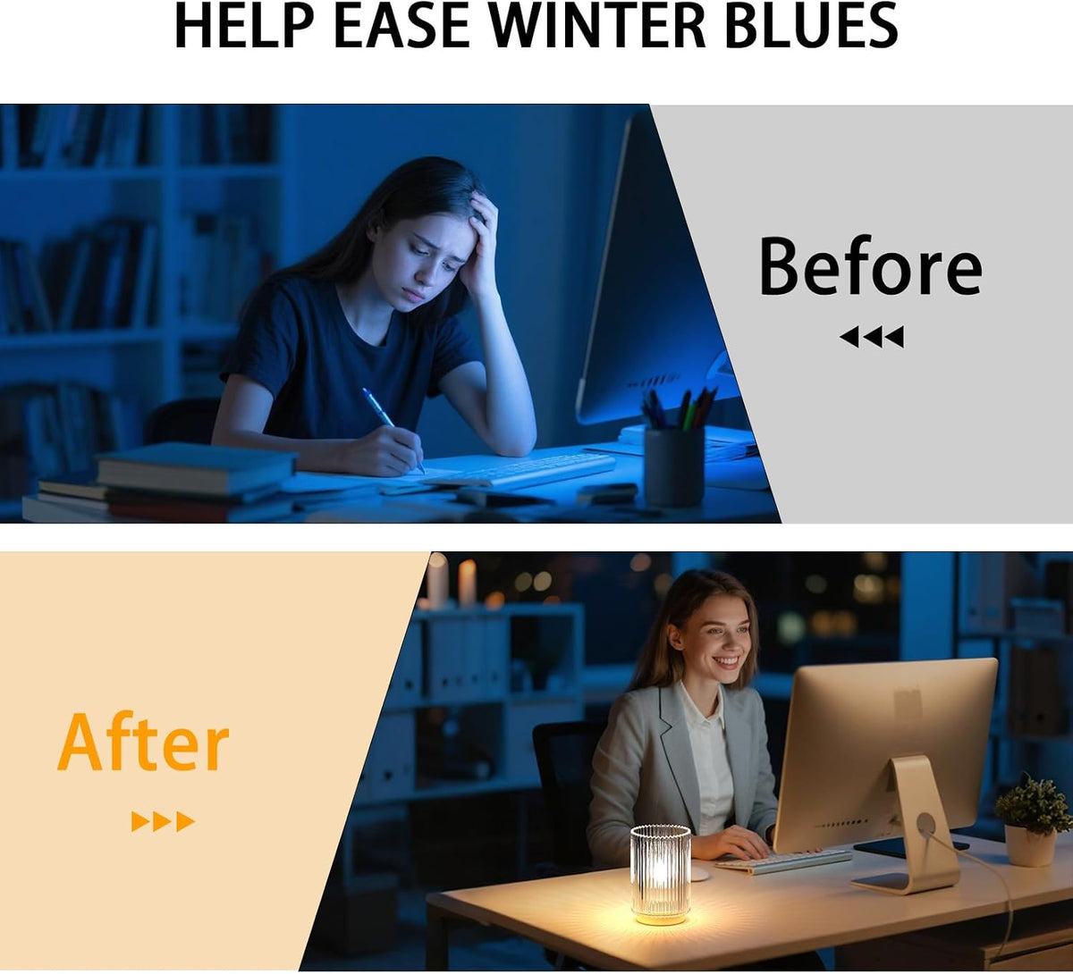 Battery Operated Lamp, Cordless Table Lamp with Timer, Desk Bedside Lamps with LED Warm Light, Glass Small Table Lamp for Bedroom, Bathroom, Living Room, Home Decor - Amber