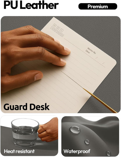 YSAGi Leather Desk Pad Protector, Office Desk Mat, Large Mouse Pad, Non-Slip PU Leather Desk Blotter, Waterproof Laptop Desk Writing Pad for Office and Home (23.6" x 13.8", Eggshell) - Colors B