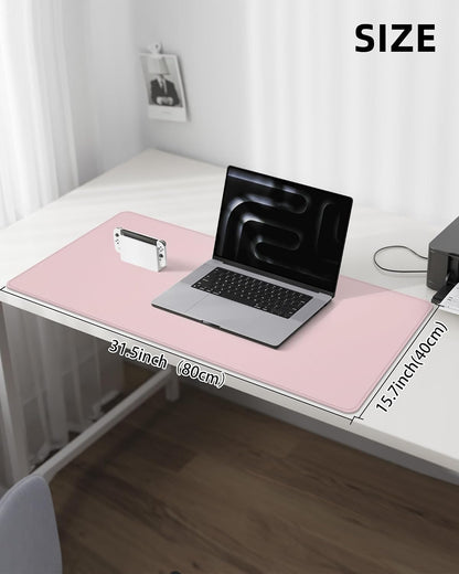 AFIING Large Desk Mat 55" x 24" - PU Leather Desk Pad Protector, Waterproof Non-Slip Extended Mouse Pad for Office Desk, Keyboard, Laptop and Home Workspace (Black)