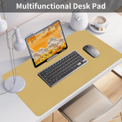 Bloss Leather Desk Pad and Keyboard Wrist Rest, Large Mouse Pad + Keyboard Pad+Mouse Wrist Support, Non-Slip Desk Mat Protector for Office, Home(31.5×15.7 Inches,Beige) - Colors B