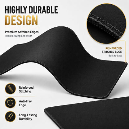 KTRIO Large Gaming Mouse Pad Desk Mat for Gamer, 31.5" x 11.8", Black, XL | Extended Size Design, Superior Micro-Weave Cloth, Non-Slip Rubber Base, Durable Stitched Edges, Water-Resistant Coating