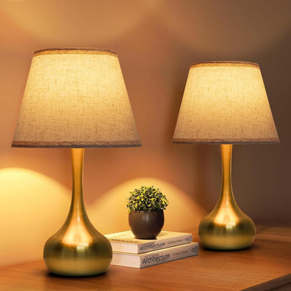 ONEWISH Touch Bedside Lamp for Bedroom, 3-Way Dimmable Farmhouse Table Lamps for Nightstand with Fabric Shade, Desk Lamp for Kids Reading, Home Office