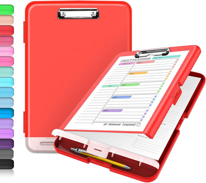Clipboard with Storage, Clip Board 8.5 x 11 with Pen Holder, High Capacity Plastic Organization Case Box for Letter Legal A4 Size Paper, Nurses Teachers Must Haves, School & Office Supplies