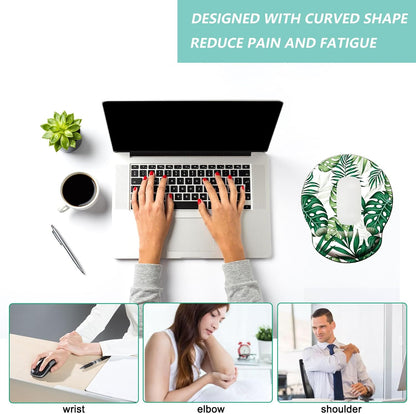 Mouse Pad with Wrist Support, Ergonomic Mouse Pad with Memory Foam Wrist Rest Cushion, Non-Slip Rubber Base Gaming Mice Pad for Home Office Computer Laptop, Flower Black