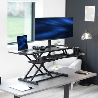 Black 32 in Standing Desk Converter, DESK-V000K