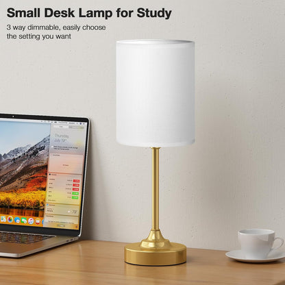 Fenmzee Bedside Table Lamp for Bedroom - Dimmable Touch, USB A+C, AC Outlet