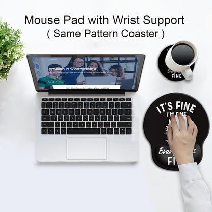 Ergonomic Mouse Pad with Wrist Support Rest,Large Mousepad Gel Wrist Rest, with Coaster Non-Slip & Pain Relief for Computer, Desk, Home&Office-Beach - Colors B