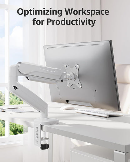 Dual Monitor Stand fits up to 32 inch, 4.4-19.8 lbs Computer Screens, Dual Monitor Desk Mount Height Adjustable, Monitor Arms for 2 Monitors, Home Office VESA Mounts, Freelift White