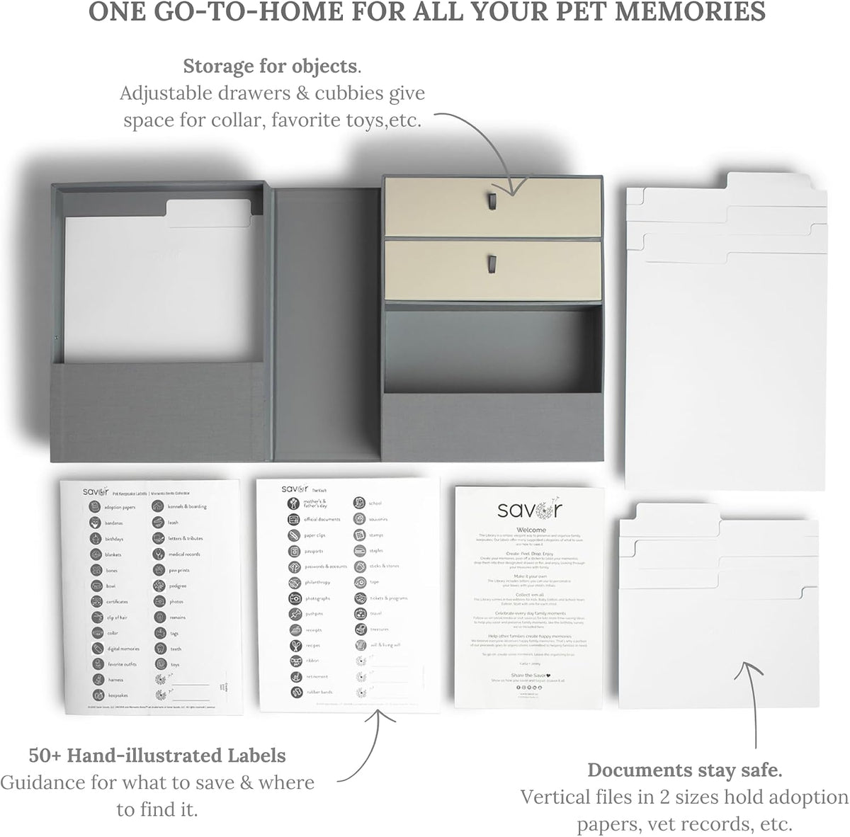 Savor | All-in-One Desk Organizer | Blue – Keep Desk, Office, and Home Organized All-in-One Storage System for Important Files, Documents, Stationery, and Office Supplies