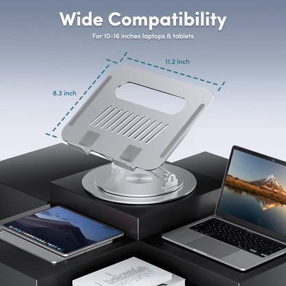 Lifelong Ergonomic Adjustable Laptop Stand for Desk, Extra Tall 20” Height Aluminum Laptop Riser, Portable Foldable Computer Stand, Fits 10-17” Laptops for Office Meetings, Teamwork & Desk Setup