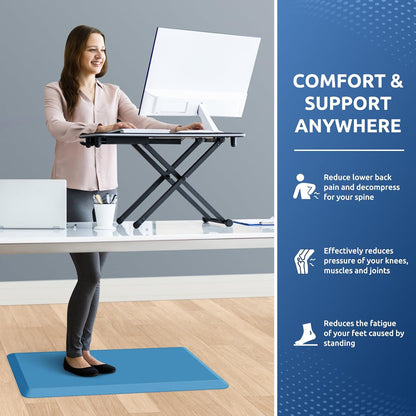 KitchenClouds Kitchen Mat Cushioned Anti Fatigue Rug 17.3"x28" Water Resistant, Non Slip, Standing and Comfort Desk/Floor Mats for House Sink Office (Black)