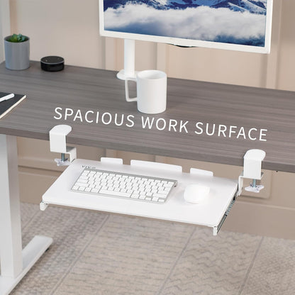 VIVO Extra Long Clamp-on Computer Keyboard and Mouse Under Desk Slider Tray, 34 x 11 inch Pull Out Platform Drawer, Black, MOUNT-KB15EB