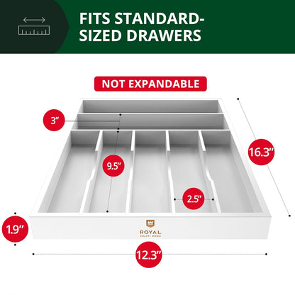 ROYAL CRAFT WOOD Luxury Bamboo Kitchen Drawer Organizer - Silverware Organizer, Utensil Holder & Cutlery Tray Drawer Dividers for Flatware (9 Slot, Natural)