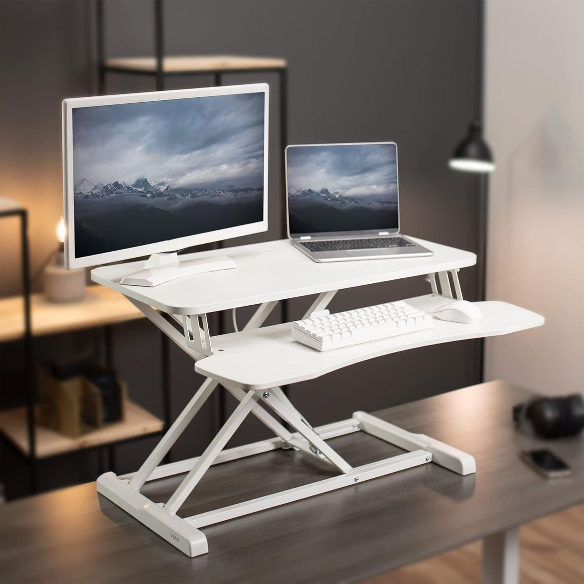 Black 32 in Standing Desk Converter, DESK-V000K